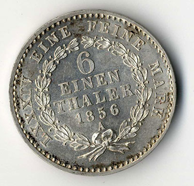 1/6 Thaler 1856 A Herzogtum Anhalt-Bernburg Jaeger 65/71
