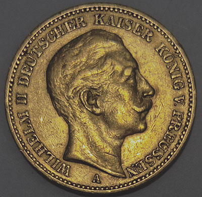 20 Goldmark Preußen 1913 A Wilhelm II. - Avers