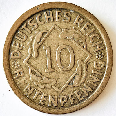 10 Rentenpfennig 1924 - Revers