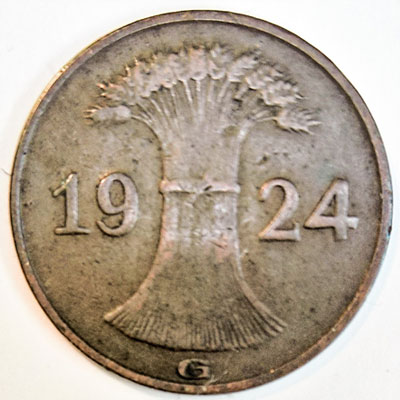 1 Rentenpfennig 1924 - Avers