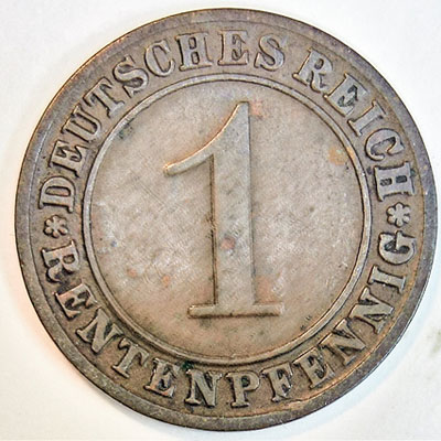 1 Rentenpfennig 1924 - Revers