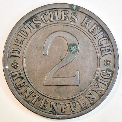 2 Rentenpfennig 1924 - Revers