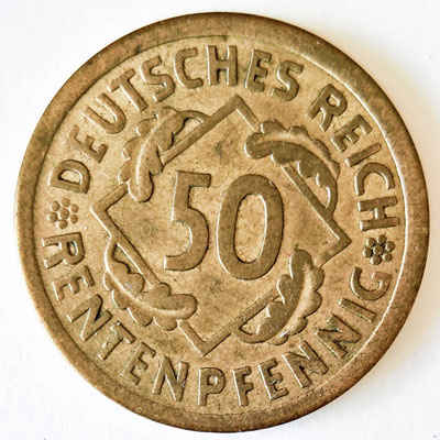 50 Rentenpfennig 1924 - Revers