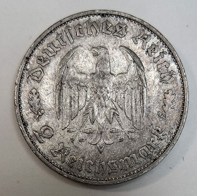 2 Reichsmark 1934 - Schiller - Revers