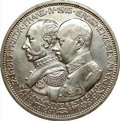 5 Mark Jahrhundertfeier 1915 Avers